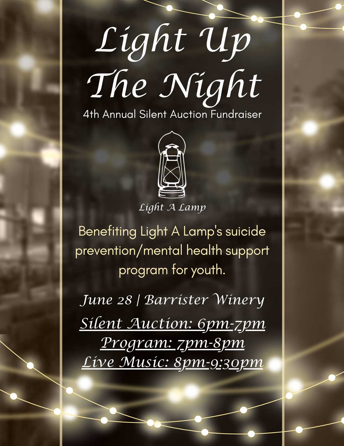 Flyer for Light Up The Night Fundraiser